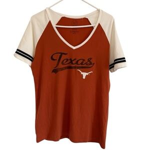 ‘47 Brand Texas Longhorns Womens XL V Neck Tee Burnt Orange NCAA